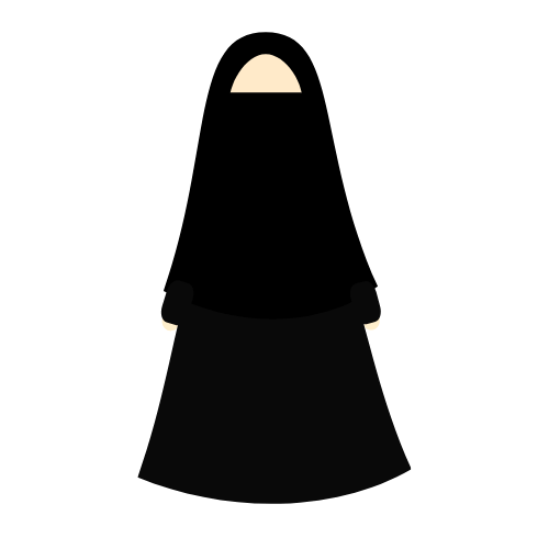 icon femme voilé en noir